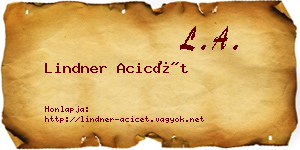 Lindner Acicét névjegykártya